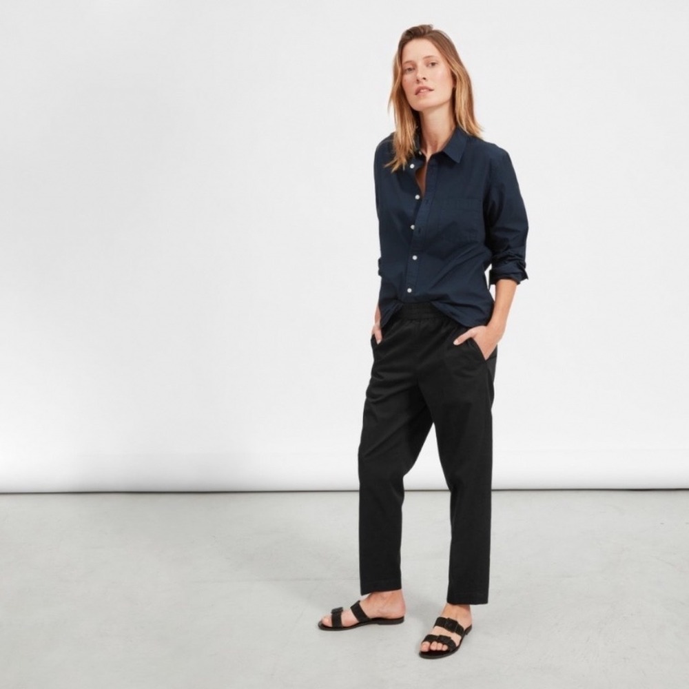 Everlane The Easy Chino Pull On Straight Leg Cotton Pants Size 4 Black